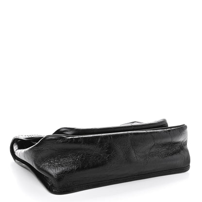 Saint Laurent Crinkled Calfskin Matelasse Monogram Medium Niki Chain Satchel Black 3 of 4