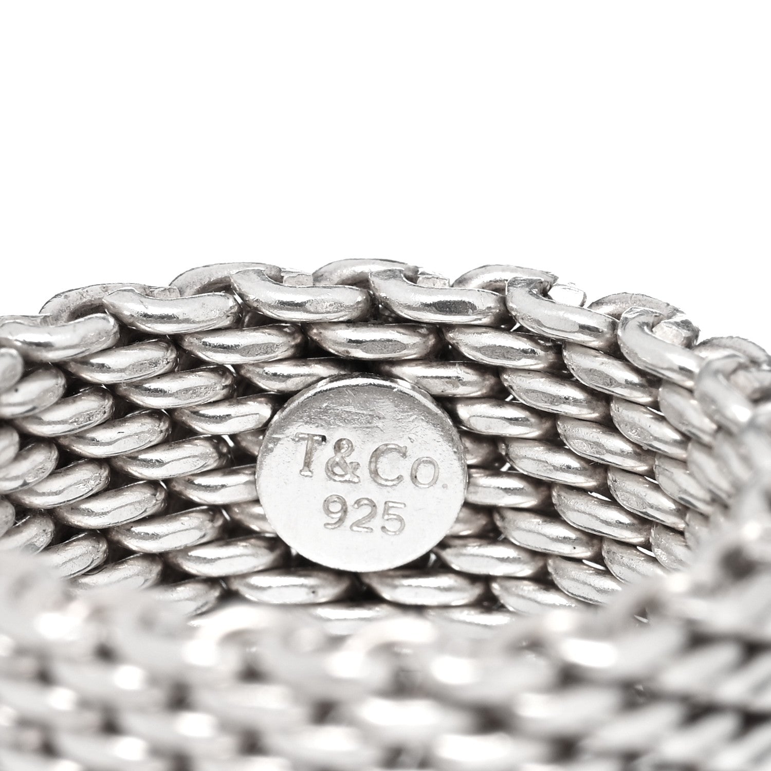 Tiffany Sterling Silver Somerset Mesh Ring 58 8.25 4 of 4