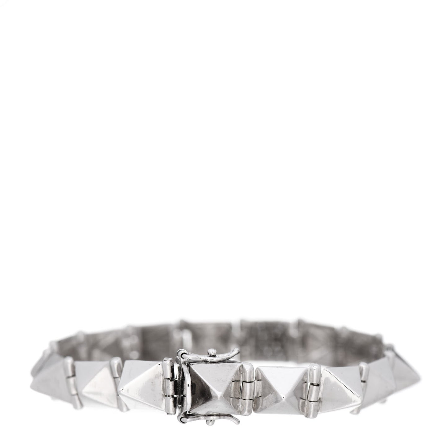 14K White Gold Diamond Small Spike Bracelet