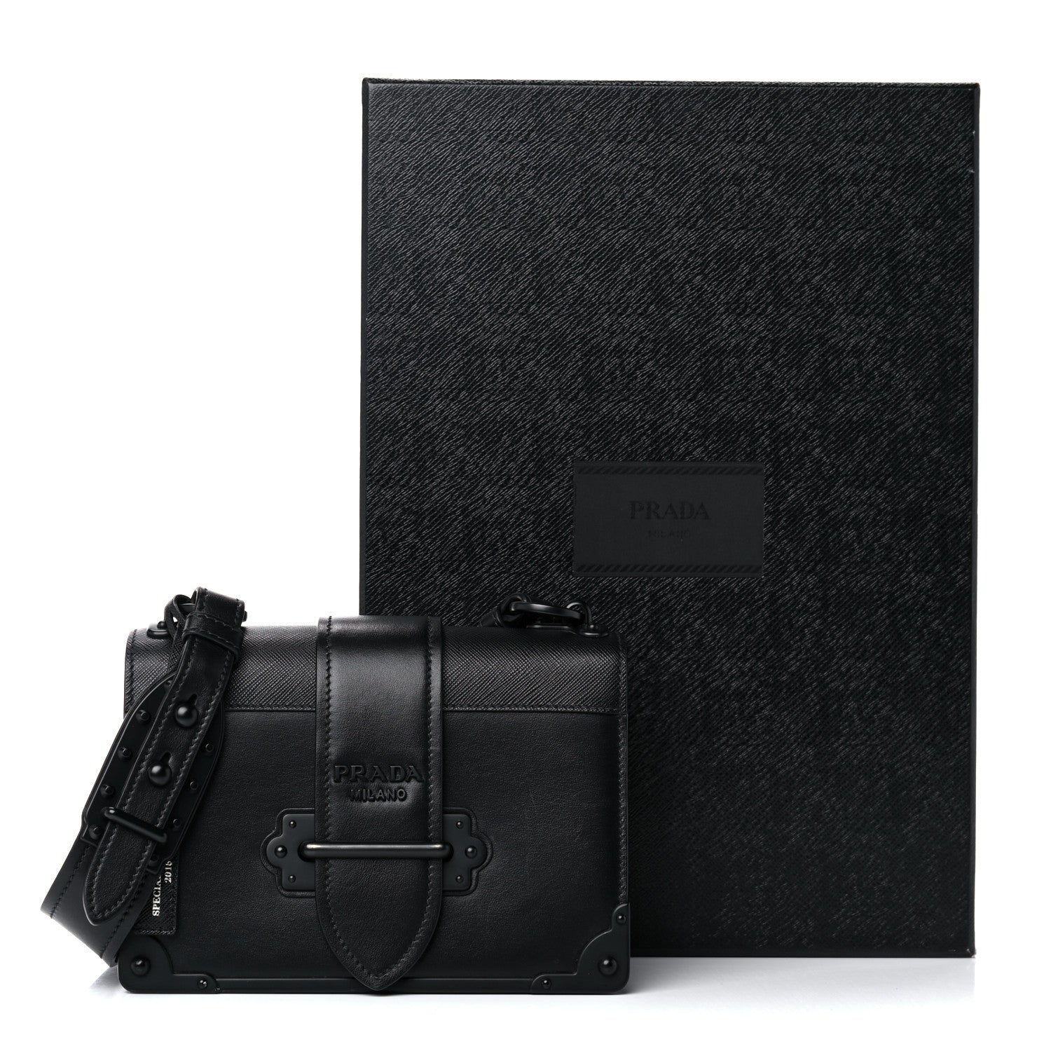 Prada City Calfskin Saffiano Cahier Bag Black 15 of 15