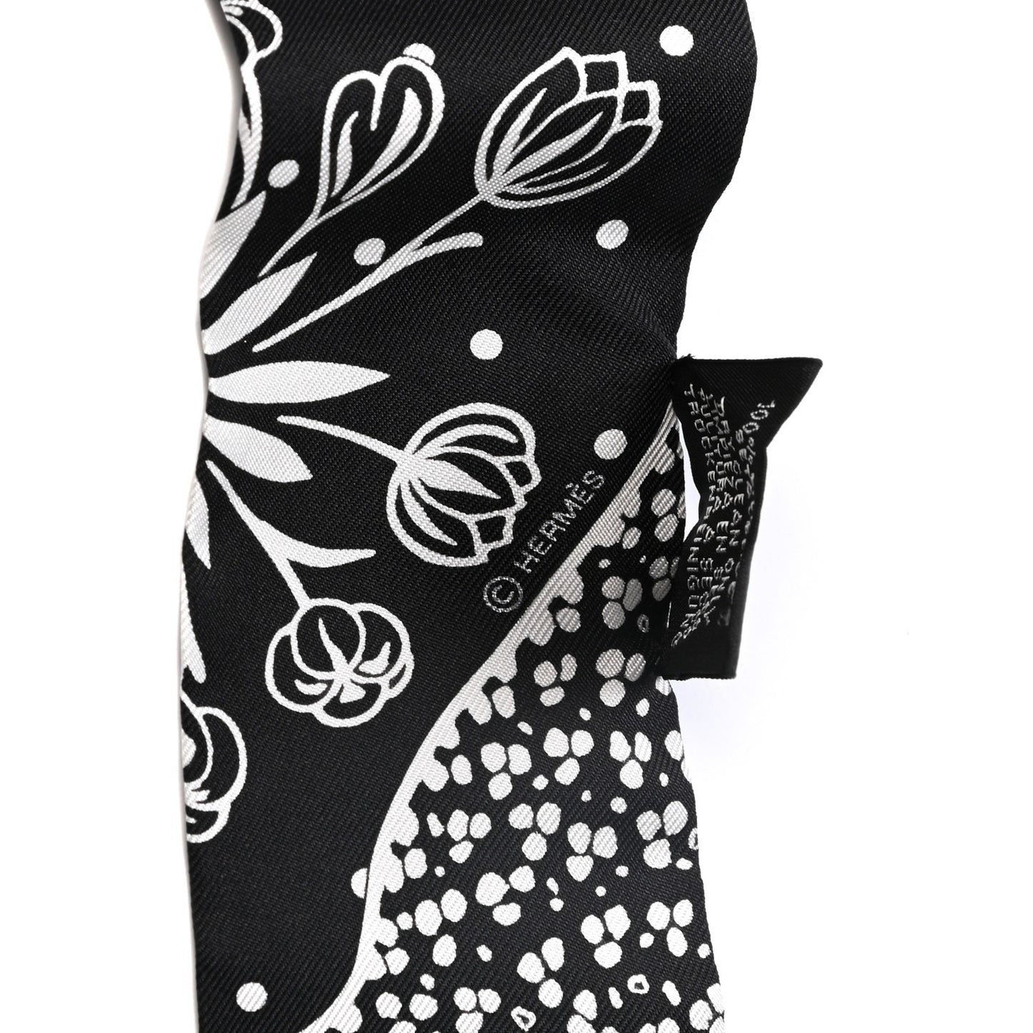 Silk Les Leopards Twilly Black White