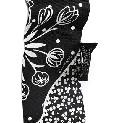 Hermes Silk Les Leopards Twilly Black White 3 of 4