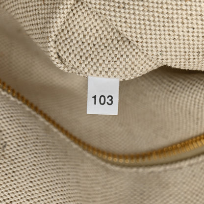 Prada Linen Vitello Large Logo Tote Natural 7 of 10