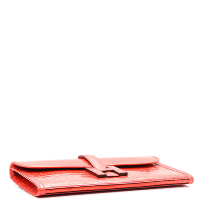 Hermes Shiny Niloticus Crocodile Jige Elan 29 Clutch Bougainvillea 4 of 7
