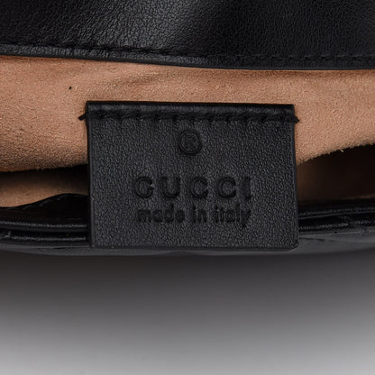 Gucci Calfskin Matelasse Super Mini GG Marmont Shoulder Bag Black 6 of 10
