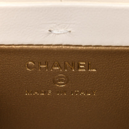 Chanel Lambskin Quilted Vanity Clutch With Chain White 6 of 10