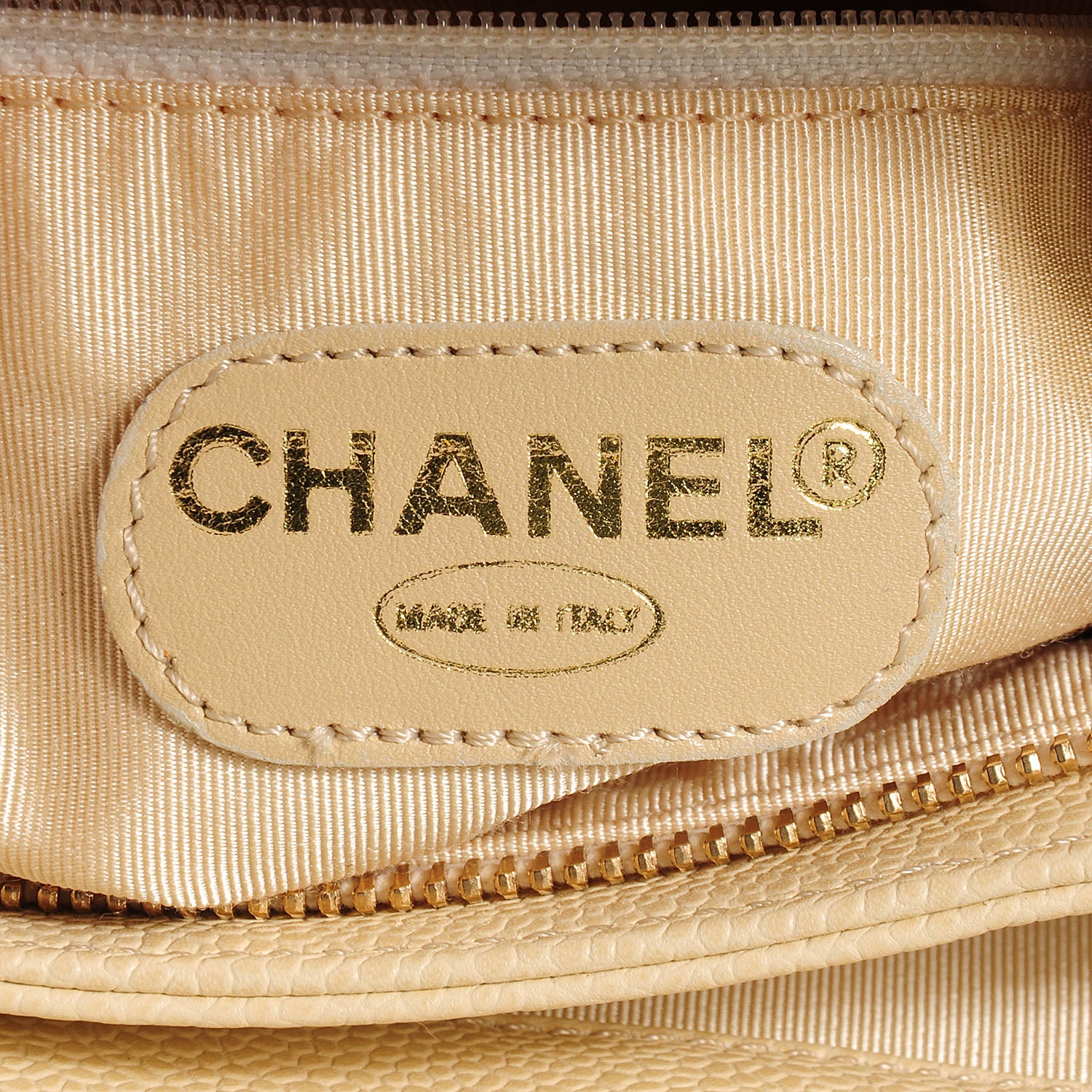 Chanel Caviar Wood Handle Handbag Light Beige 6 of 7