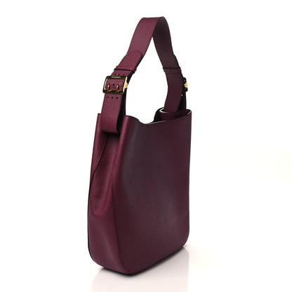 Burberry Soft Grain Calfskin Bi-Color Small Elmstone Hobo Dark Plum 2 of 9