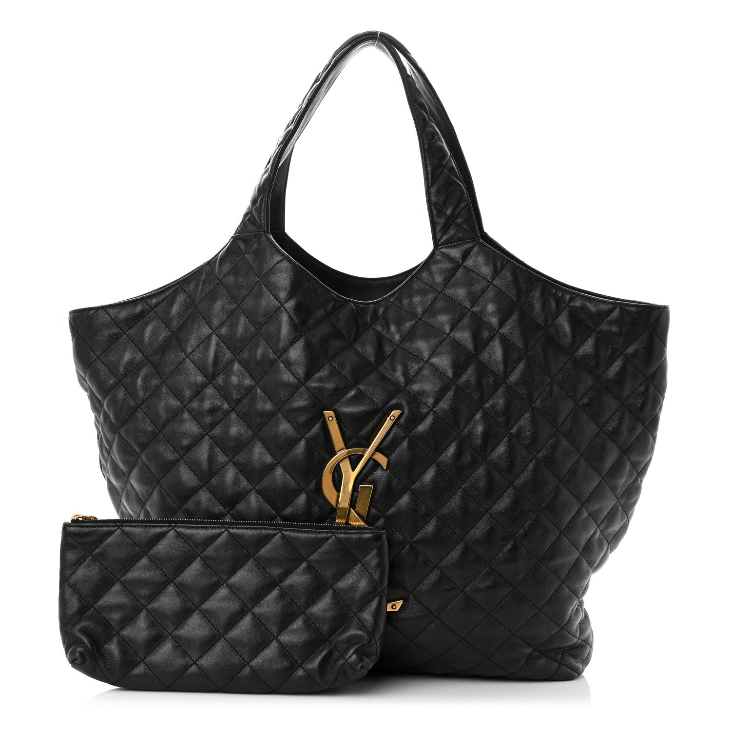 Saint Laurent Lambskin Quilted Maxi Icare Shopping Tote Black 1 of 12