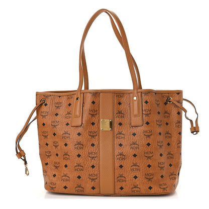 MCM Visetos Medium Liz Reversible Shopper Tote Cognac 1 of 14