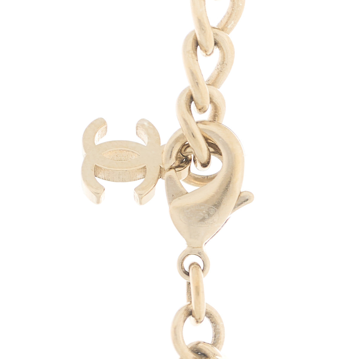 Metal CC Short Chain Necklace Gold