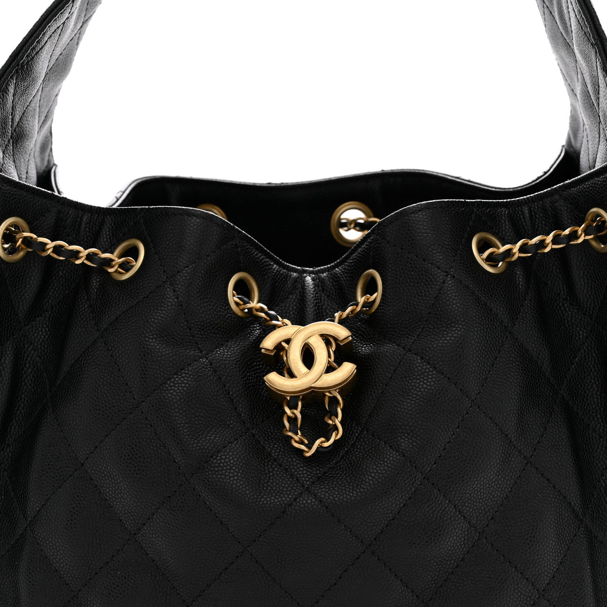 Caviar Quilted Small Chanel 25 Handbag Black