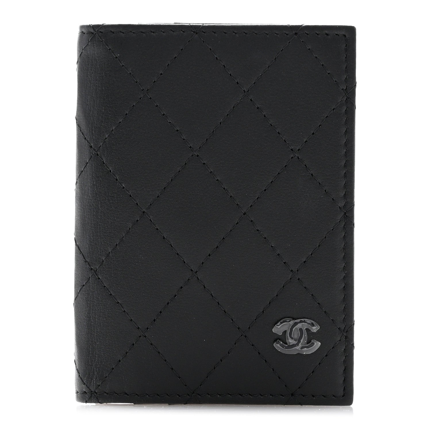 Chanel Calfskin Quilted Card Holder Wallet So Black 1 of 11