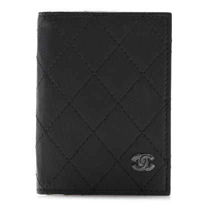 Chanel Calfskin Quilted Card Holder Wallet So Black 1 of 11