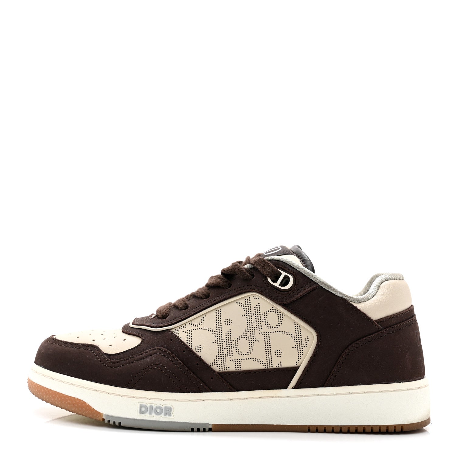 Christian Dior Nubuck Calfskin Oblique Mens B27 Low Top Sneakers 36 Brown Beige 1 of 12