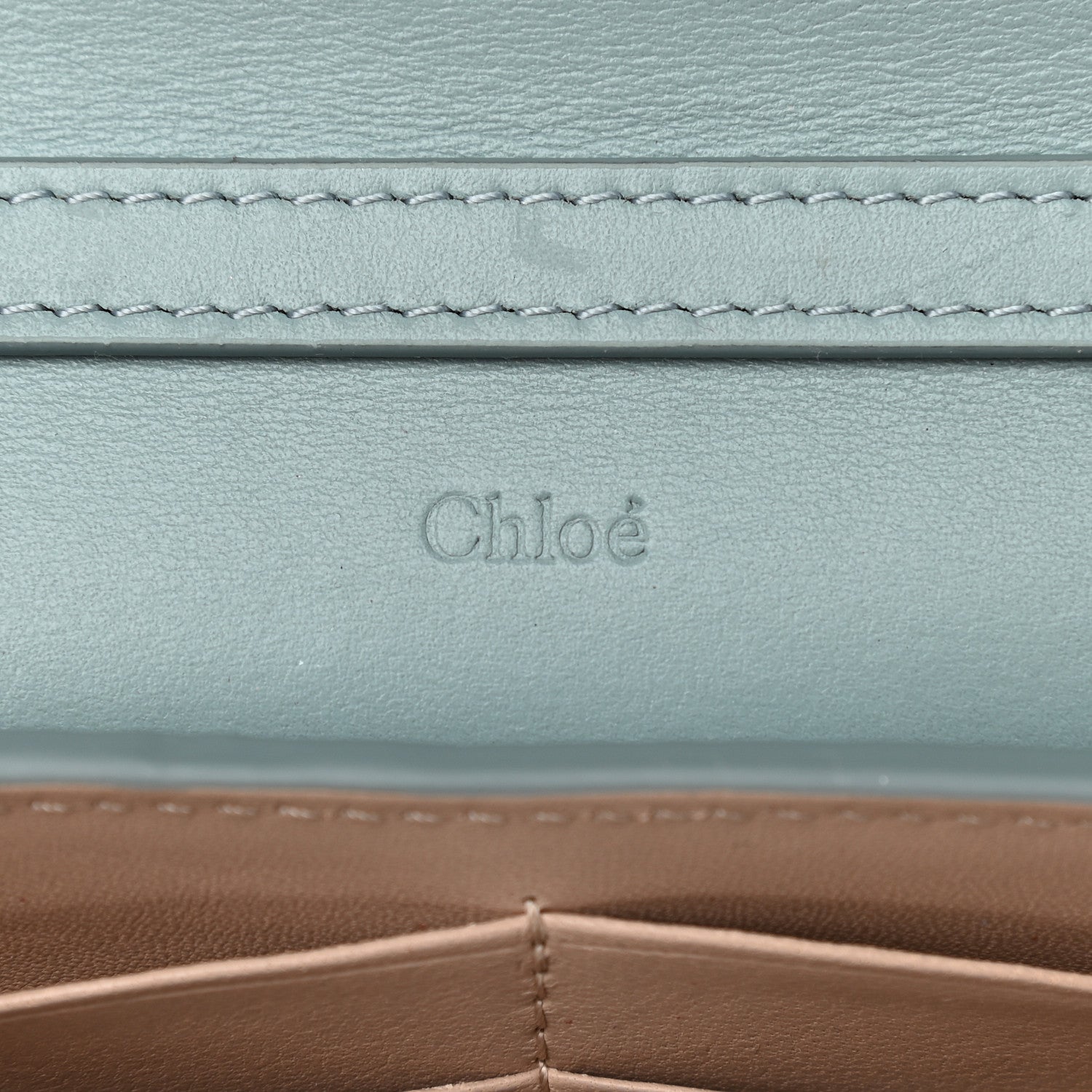 Chloe Grained Calfskin Aby Chain Wallet Faded Blue 6 of 8
