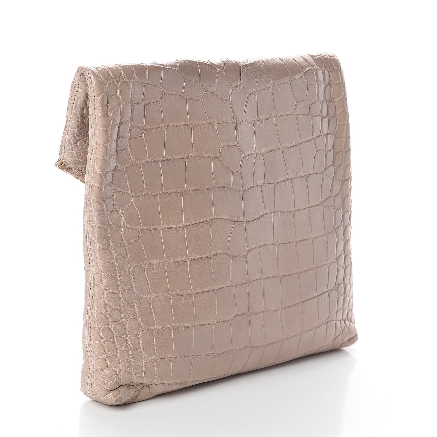 Burberry Alligator Large Kendal Folded Clutch Nude 2 of 6
