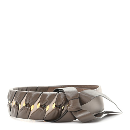 Fendi Calfskin Shiny Nappa Lace Up Bow Strap You Brown 2 of 4