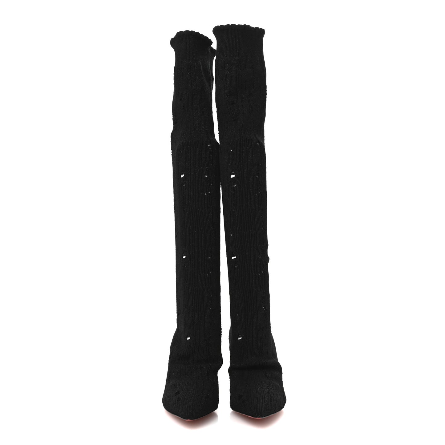 Tricot Lurex Sandrine 80 Sock Knee Boots 36 Black