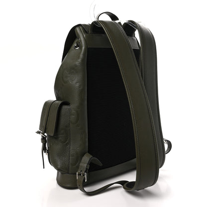 Gucci Piuma Calfskin Jumbo GG Embossed Double Buckle Backpack  Vintage Olive 2 of 10