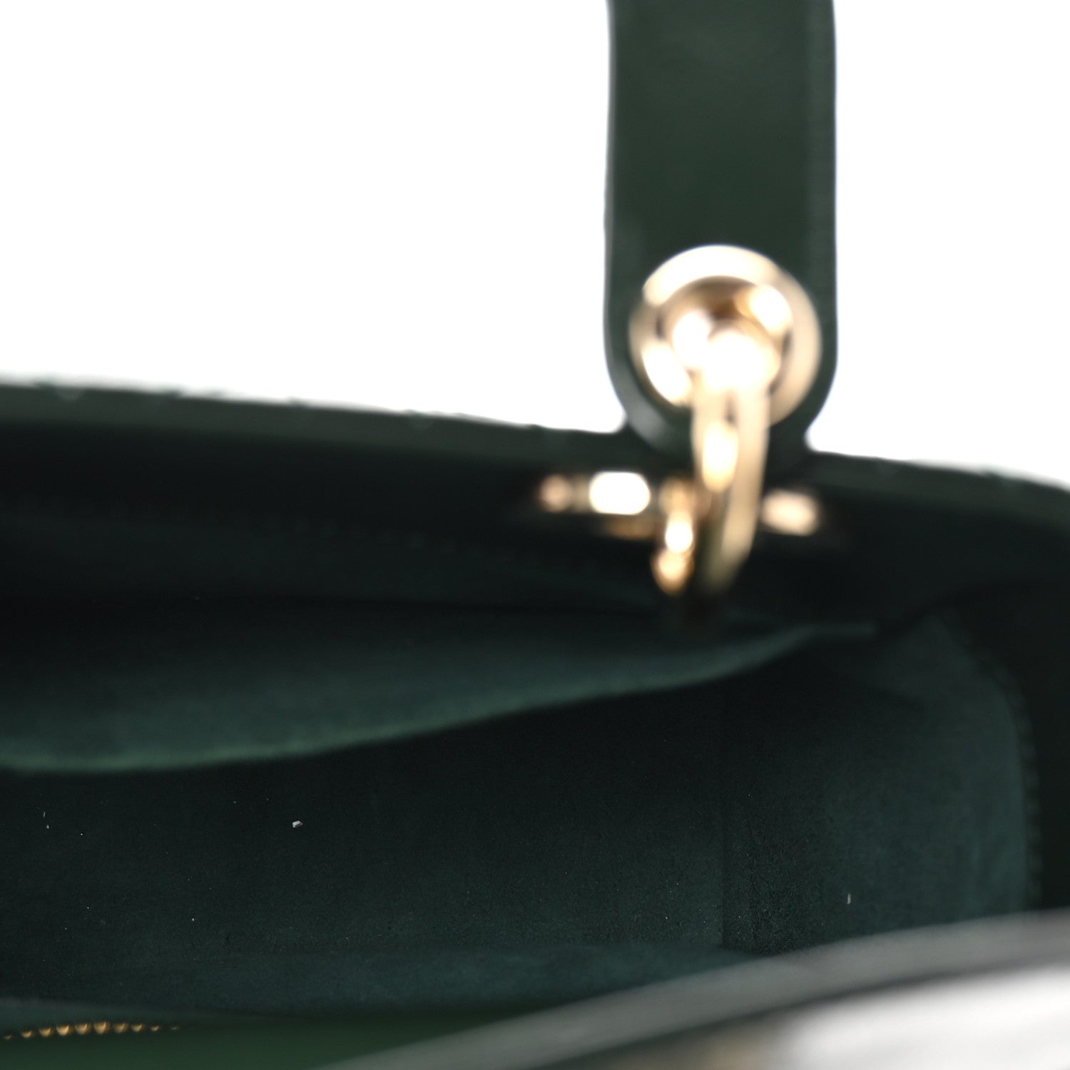 Christian Dior Crinkled Patent Cannage Small Lucky Badges My Lady Dior Dark Green 5 of 9