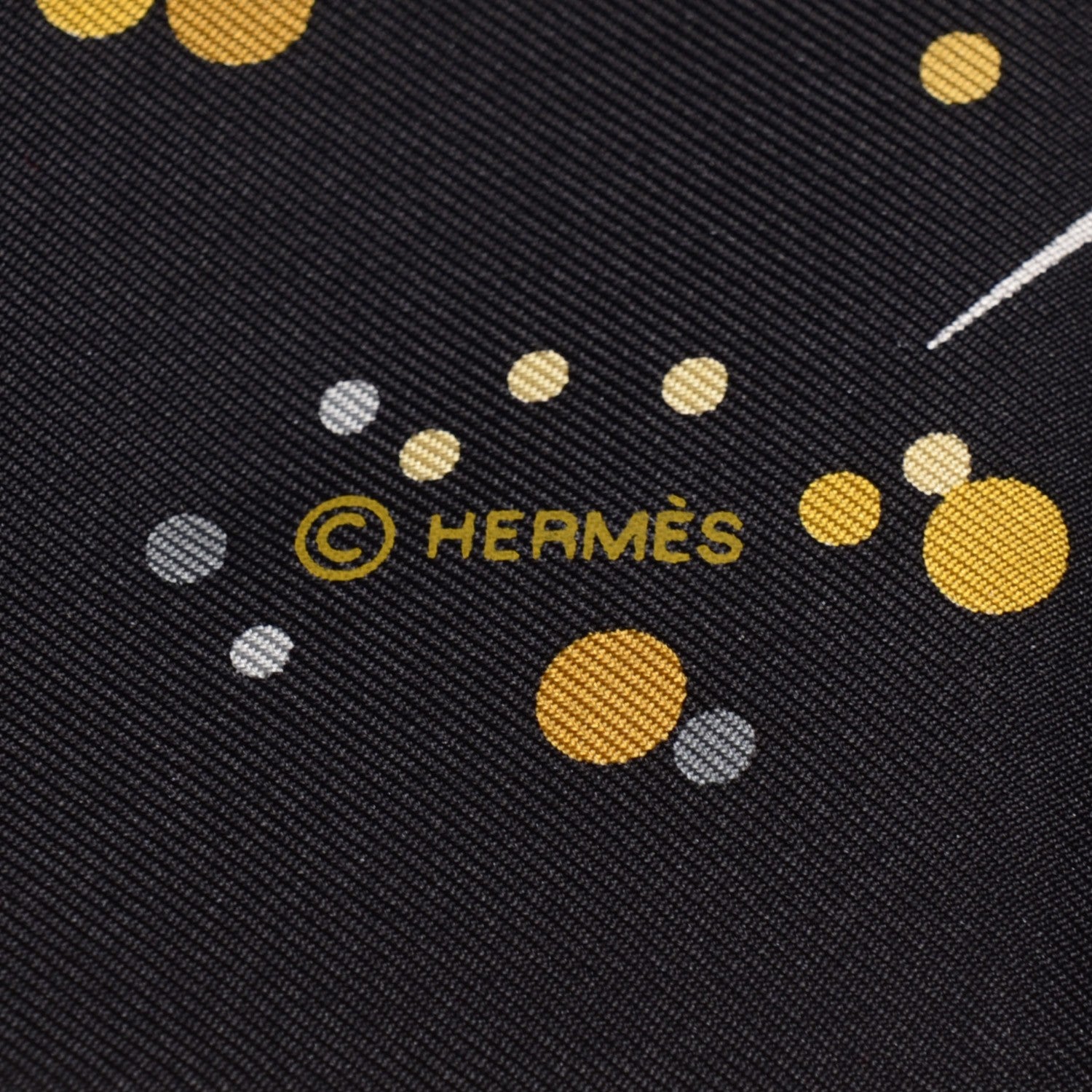 Hermes Silk Magic Kelly Scarf 90 Noir Viel Or Blanc 5 of 6