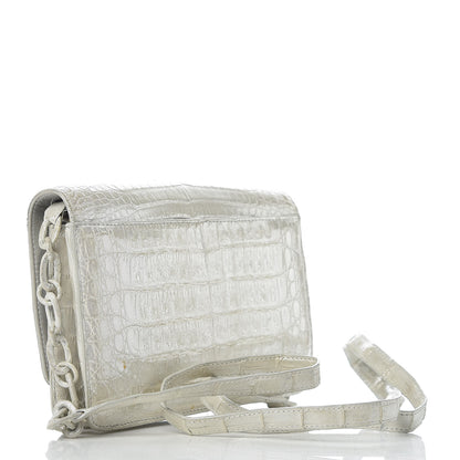 Nancy Gonzalez Crocodile Wallet On Chain White 3 of 9