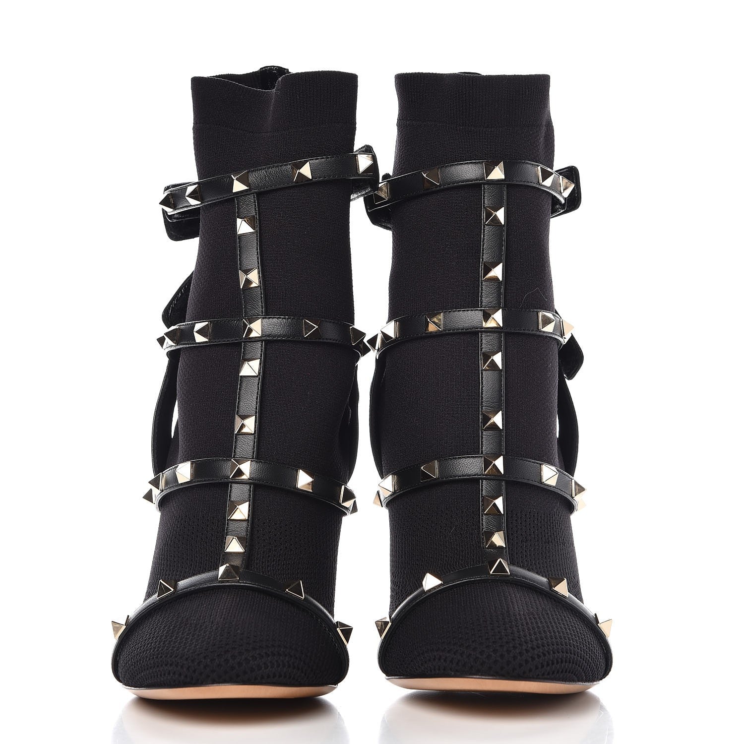 Valentino Garavani Knit Nappa Rockstud Bodytech 105mm Ankle Boots 40 Black 2 of 7