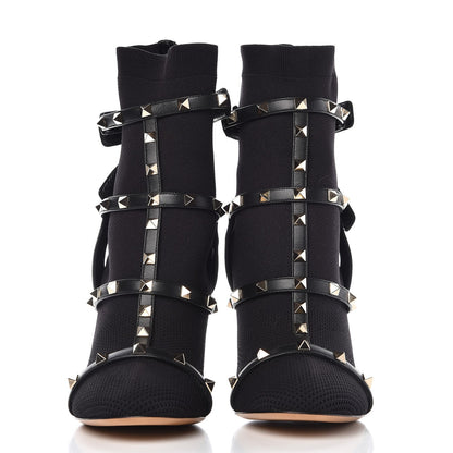 Valentino Garavani Knit Nappa Rockstud Bodytech 105mm Ankle Boots 40 Black 2 of 7