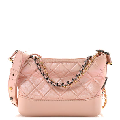 Chanel Iridescent Aged Calfskin Quilted Small Gabrielle Hobo Rose Rose 1 of 13