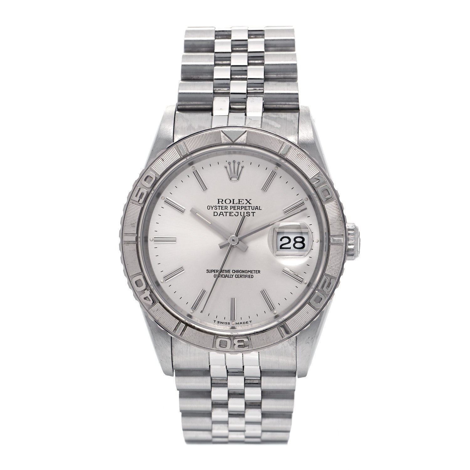 Rolex Stainless Steel 36mm Oyster Perpetual Datejust Thunderbird Watch Silver 16264 1 of 4