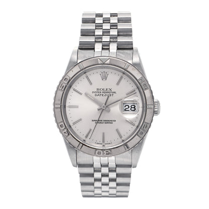 Rolex Stainless Steel 36mm Oyster Perpetual Datejust Thunderbird Watch Silver 16264 1 of 4