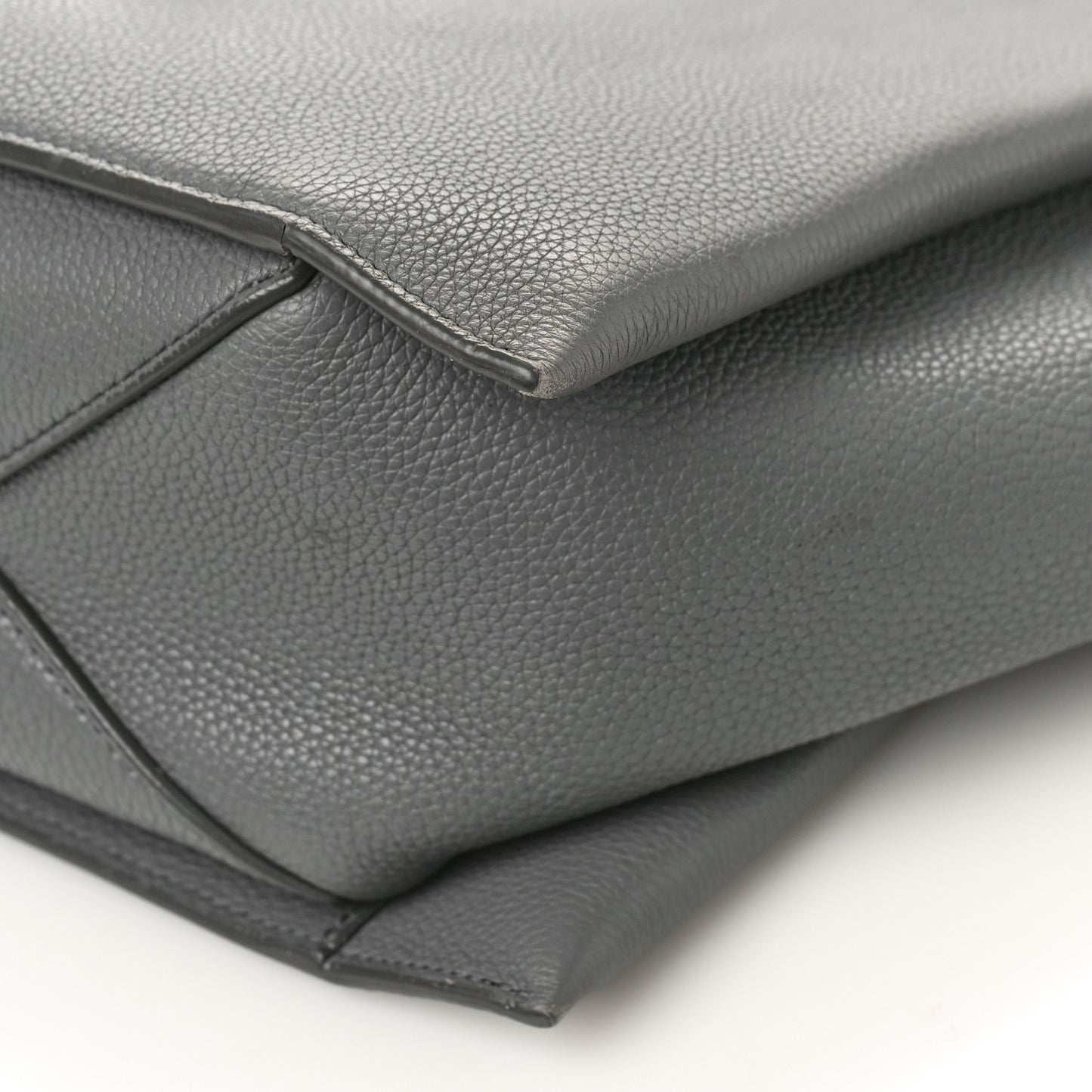 Baby Grained Calfskin Medium Tri-Fold Bag Grey