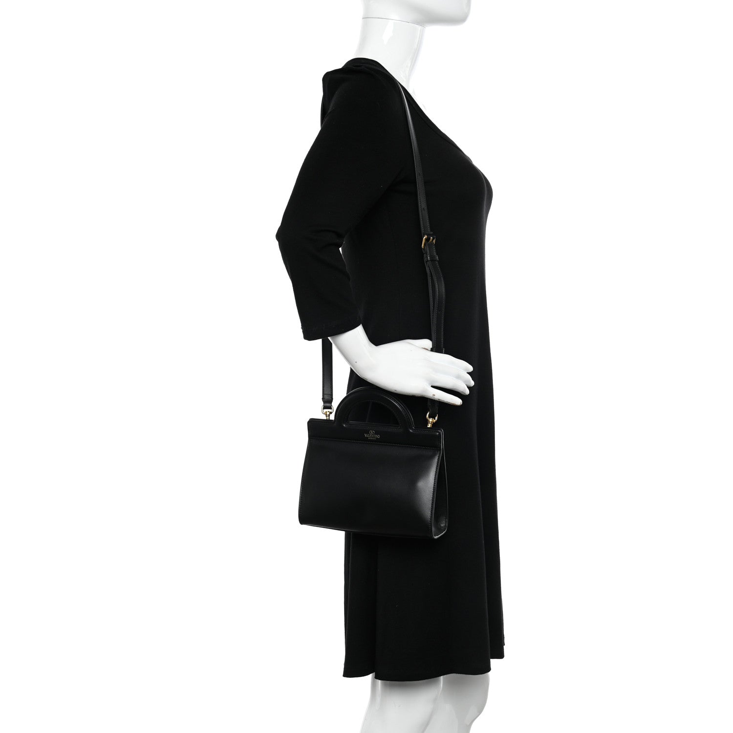 Valentino Garavani Calfskin Mini Logo Crossbody Tote Black 2 of 9