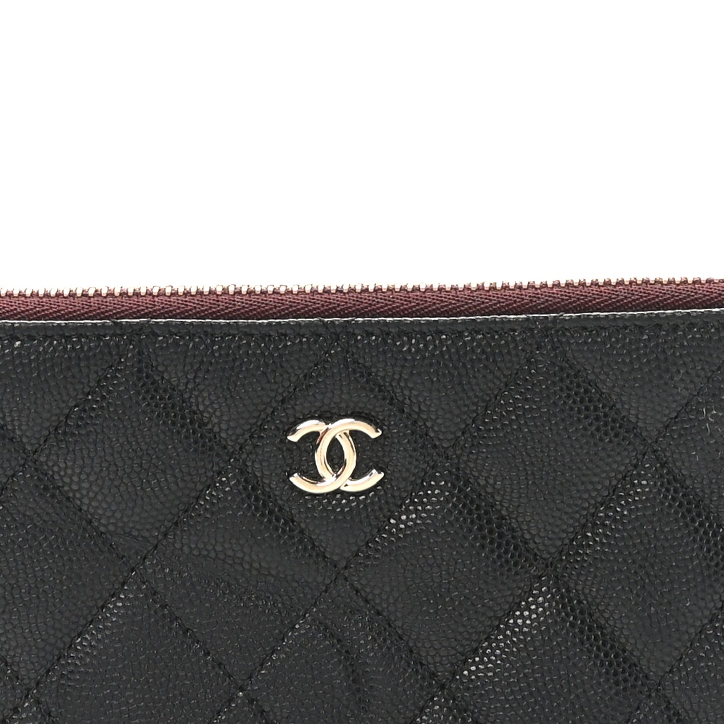 Caviar Quilted Small Cosmetic Case Black