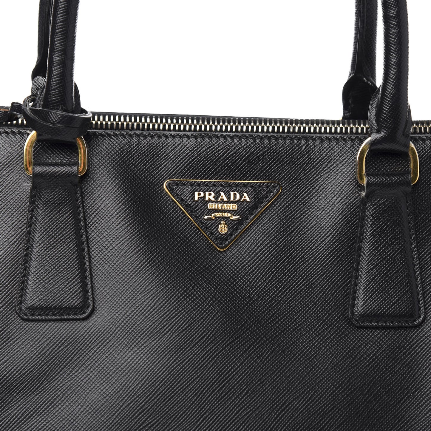 Saffiano Medium Galleria Double Zip Tote Black