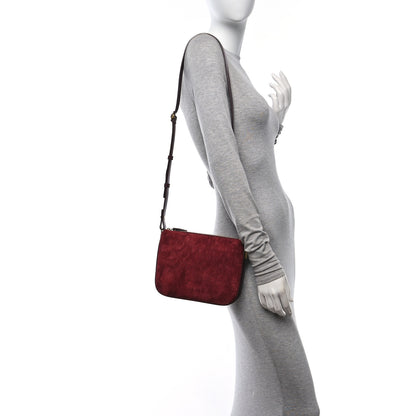 Saint Laurent Suede All-Over Monogram Crossbody Burgundy 2 of 13