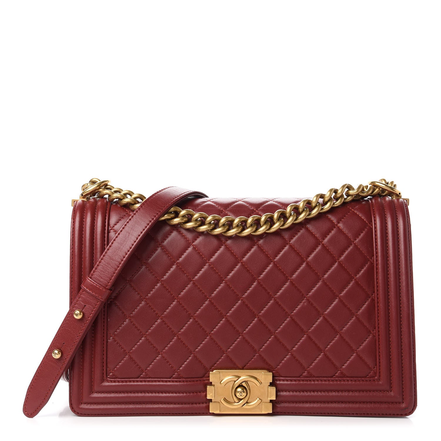Chanel Lambskin Quilted New Medium Boy Flap Dark Red 1 of 11