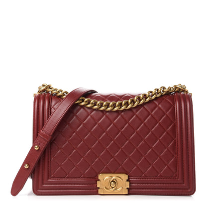Chanel Lambskin Quilted New Medium Boy Flap Dark Red 1 of 11