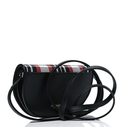Burberry Calfskin Nylon Tartan Micro Olympia Card Case Bright Red 2 of 9