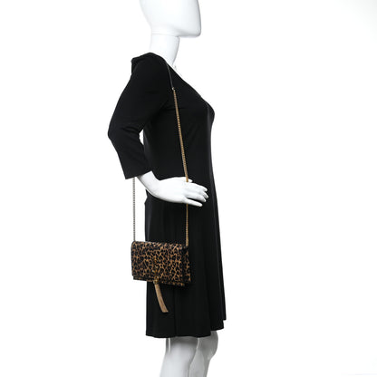 Saint Laurent Calfskin Heart Leopard Print Classic Monogram Kate Tassel Satchel Toffee 2 of 8