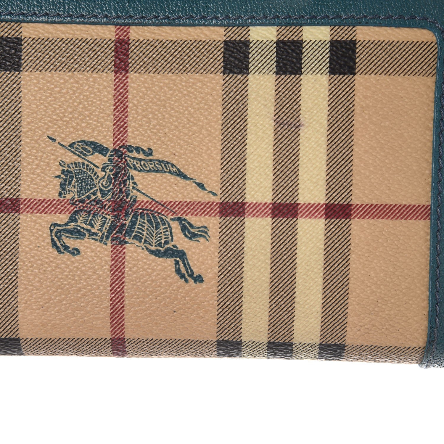 Burberry Haymarket Check Large Ziggy Zip Around Wallet Green 8 of 8