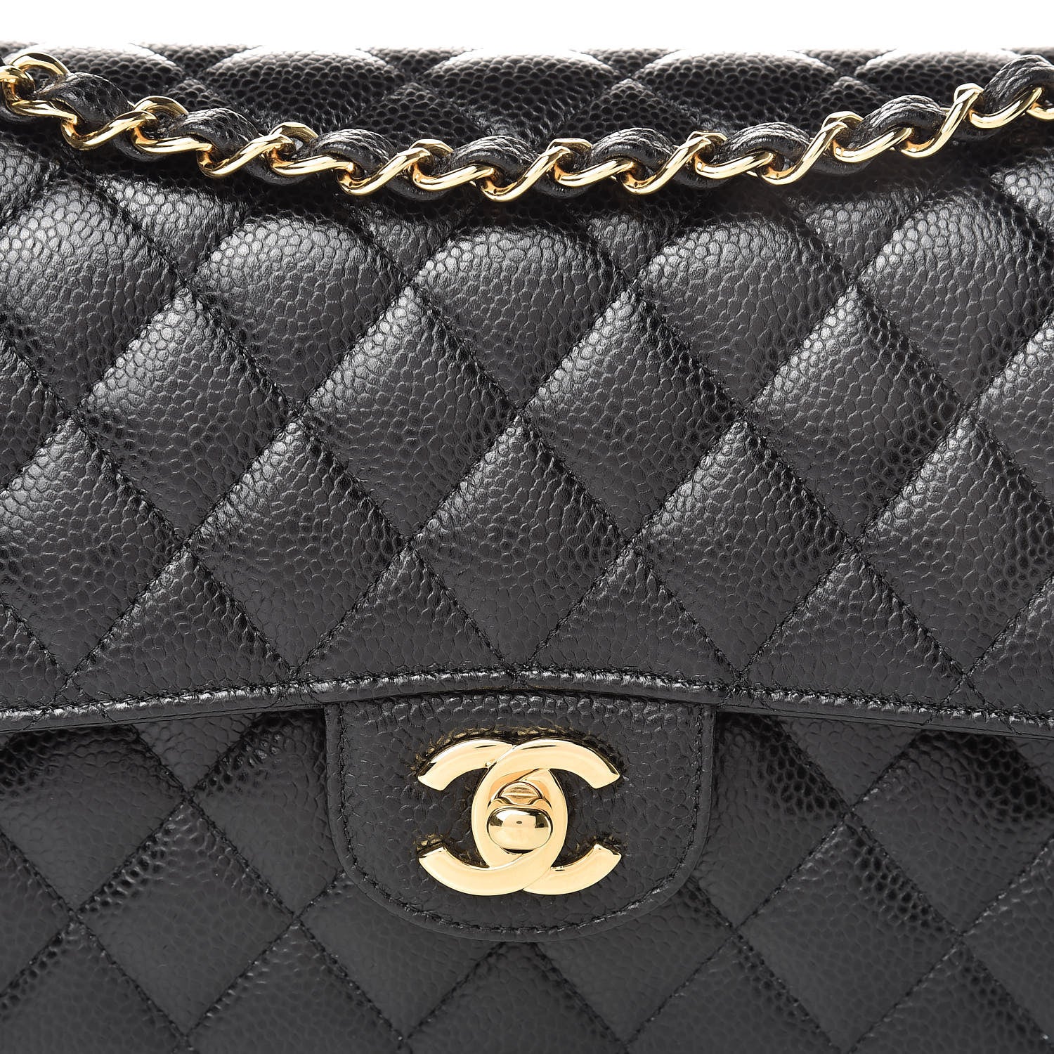Chanel Caviar Quilted Medium Double Flap Black 8 of 10
