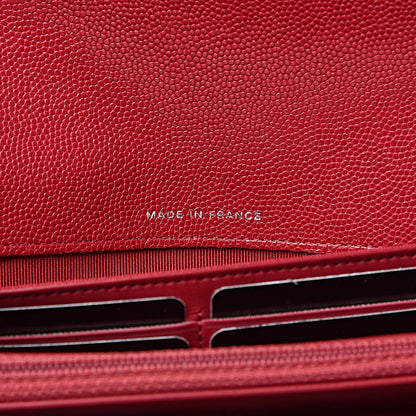 Chanel Caviar Quilted Large Gusset Flap Wallet Dark Red 7 of 8