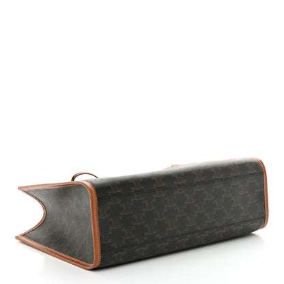 Celine Triomphe Canvas Calfskin Mini Horizontal Cabas Tan 4 of 10