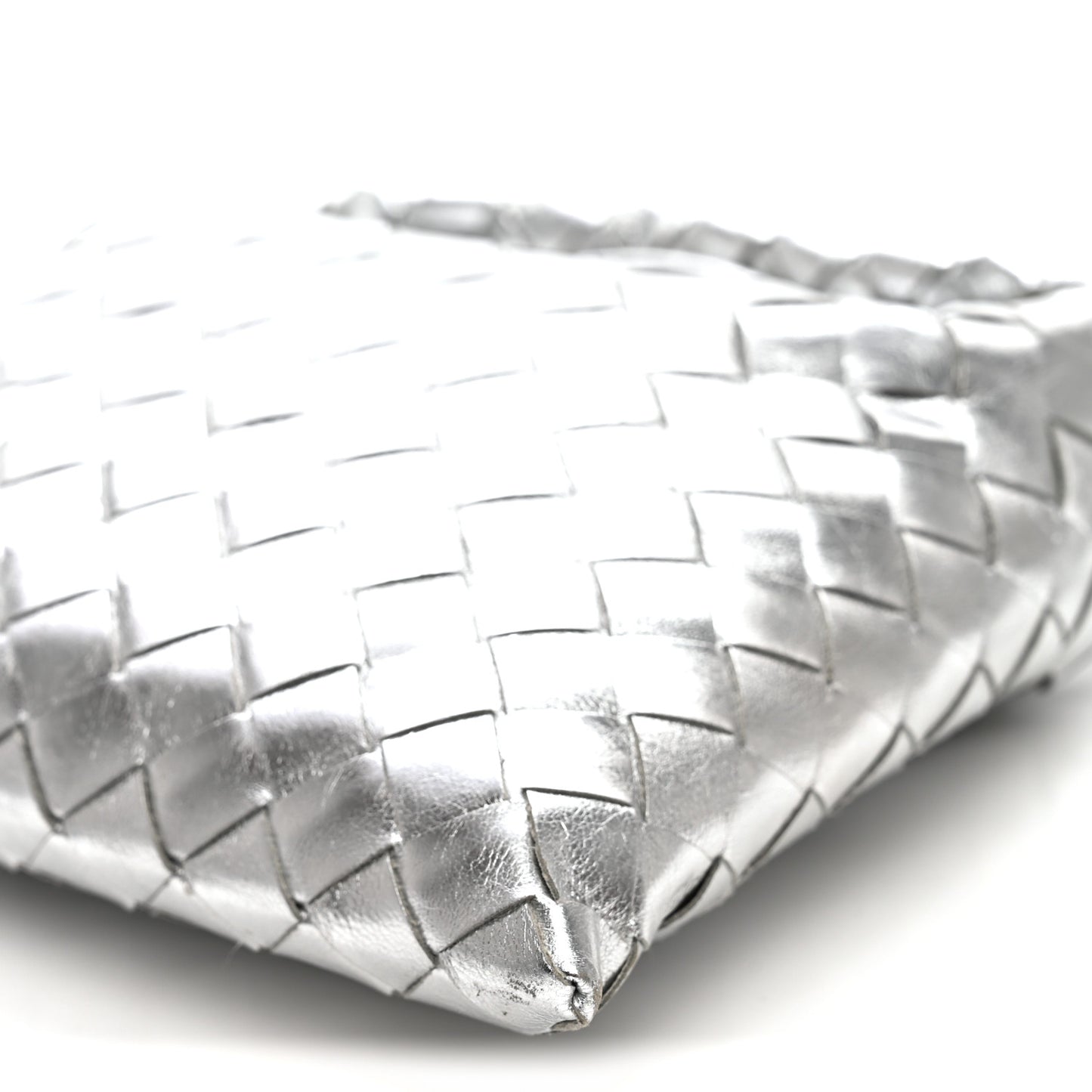 Metallic Lambskin Intrecciato Mini Hop Silver