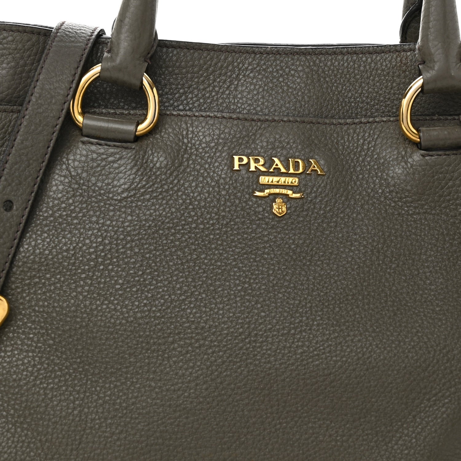 Prada Vitello Daino Tote Dark Green 7 of 19