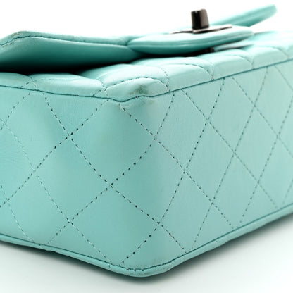 Chanel Lambskin Quilted Mini Rectangular Flap Turquoise 9 of 10