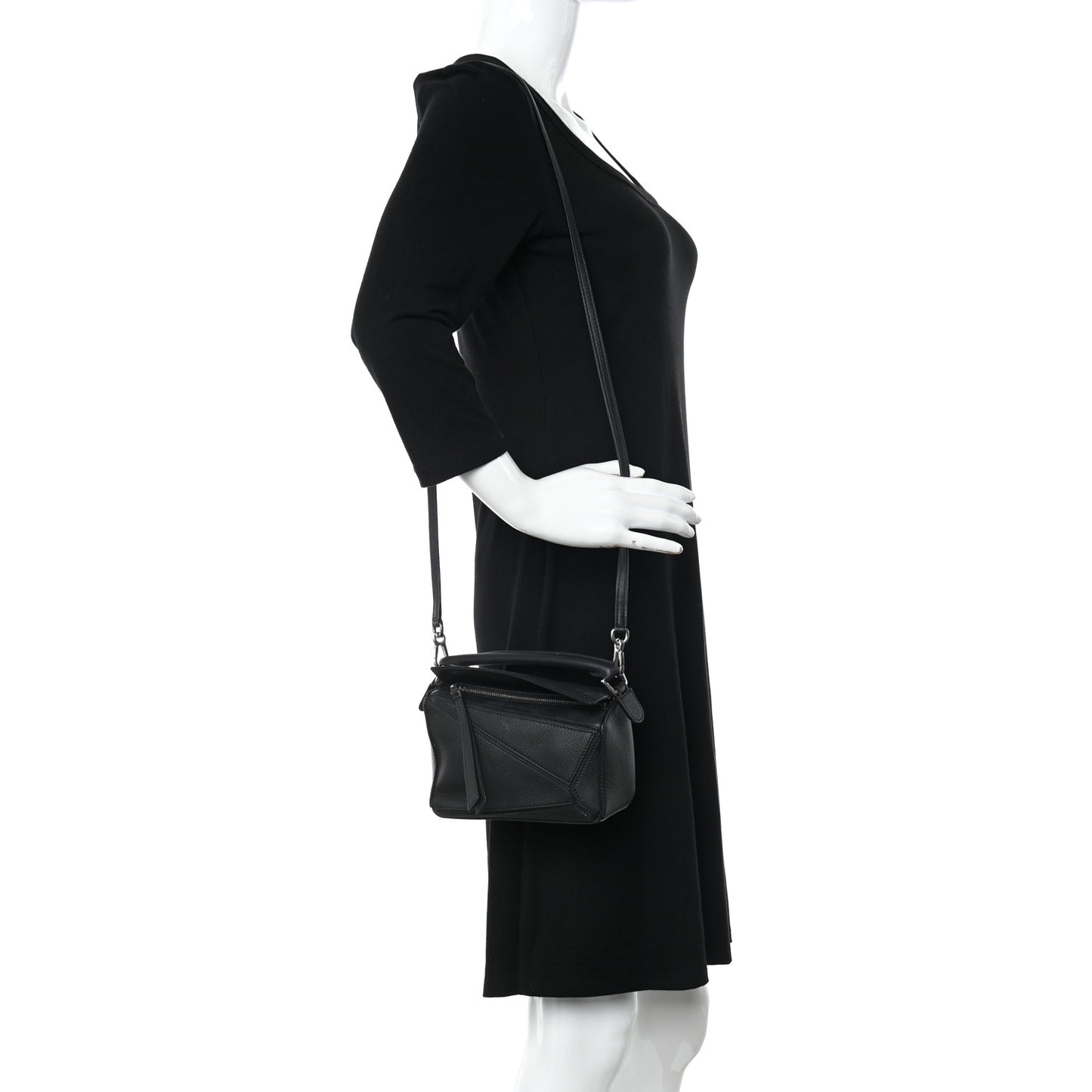 Calfskin Mini Puzzle Bag Black