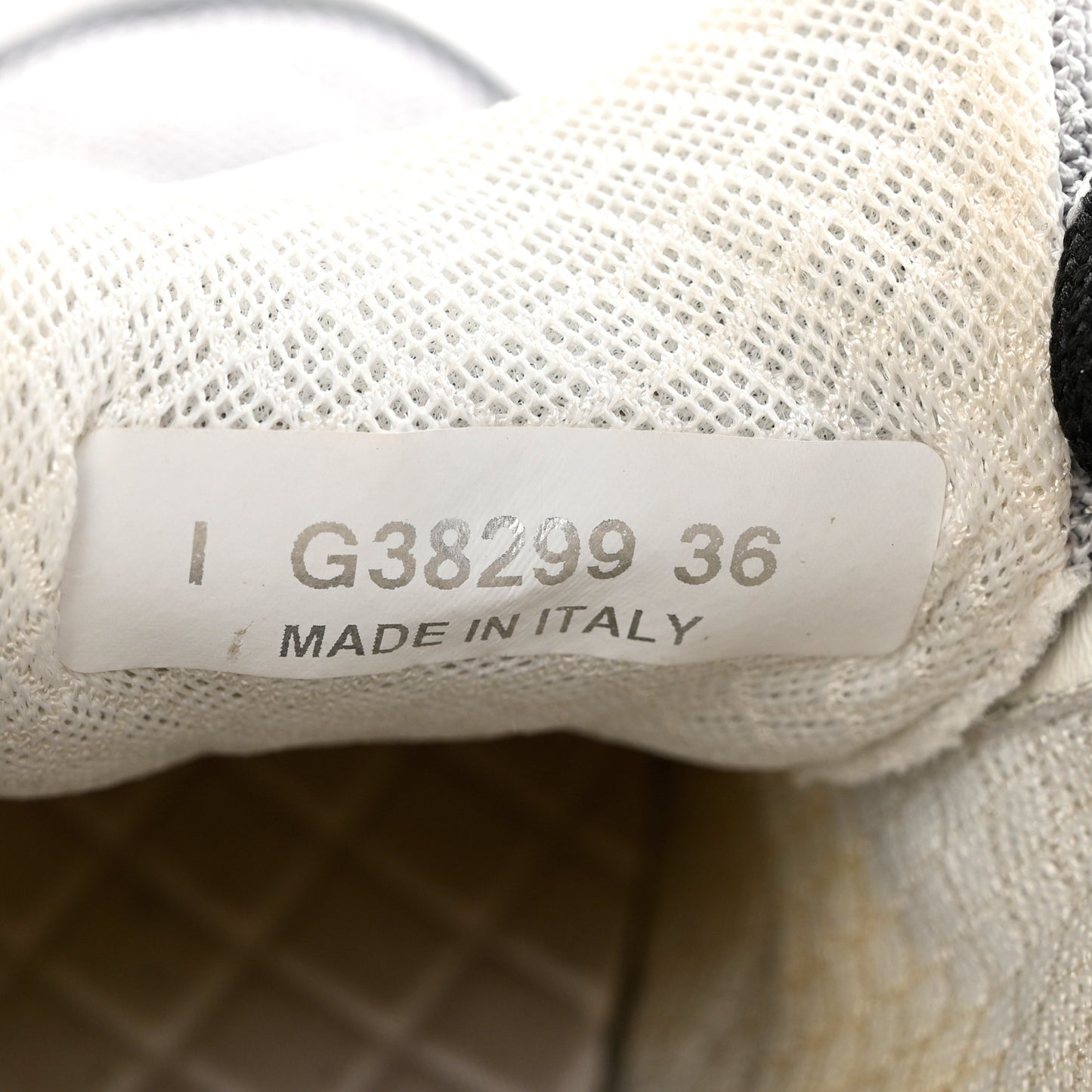 Nylon Calfskin Suede Womens CC Sneakers 36 Grey White